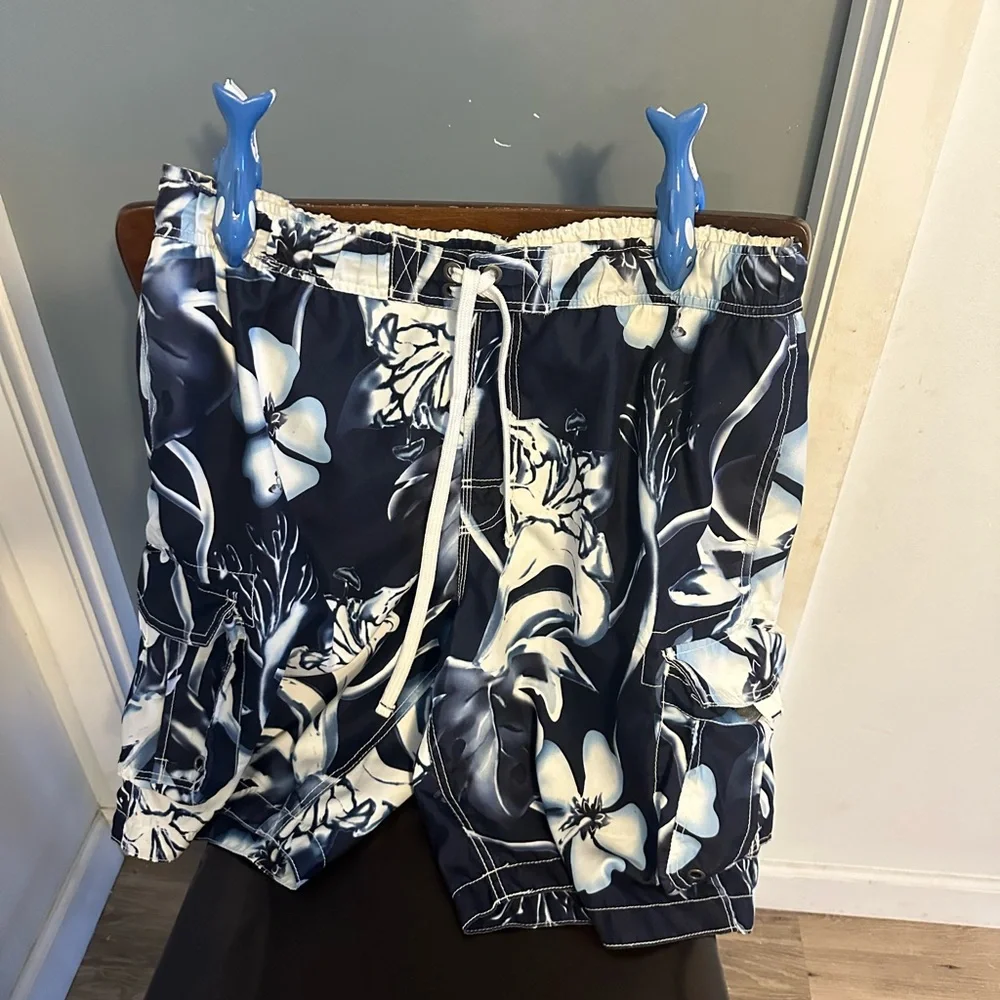 NOBO Navy and White Mesh Shorts